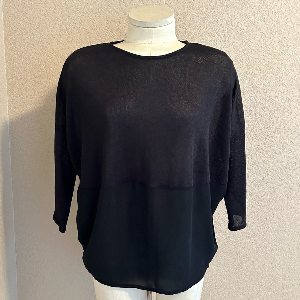 Zara black sheer top